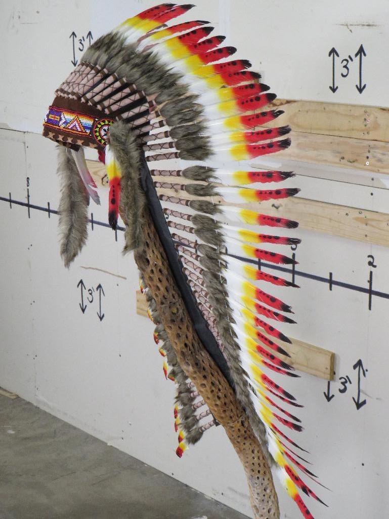 Feather Indian Headdress "Contemporary" Stand Not Included