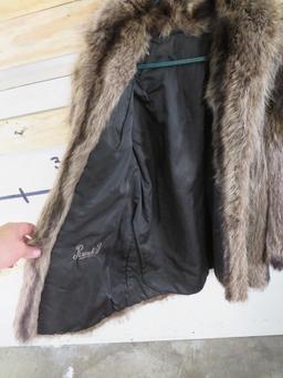 Raccoon Hide Fur Coat SZ Small Preowned FUR