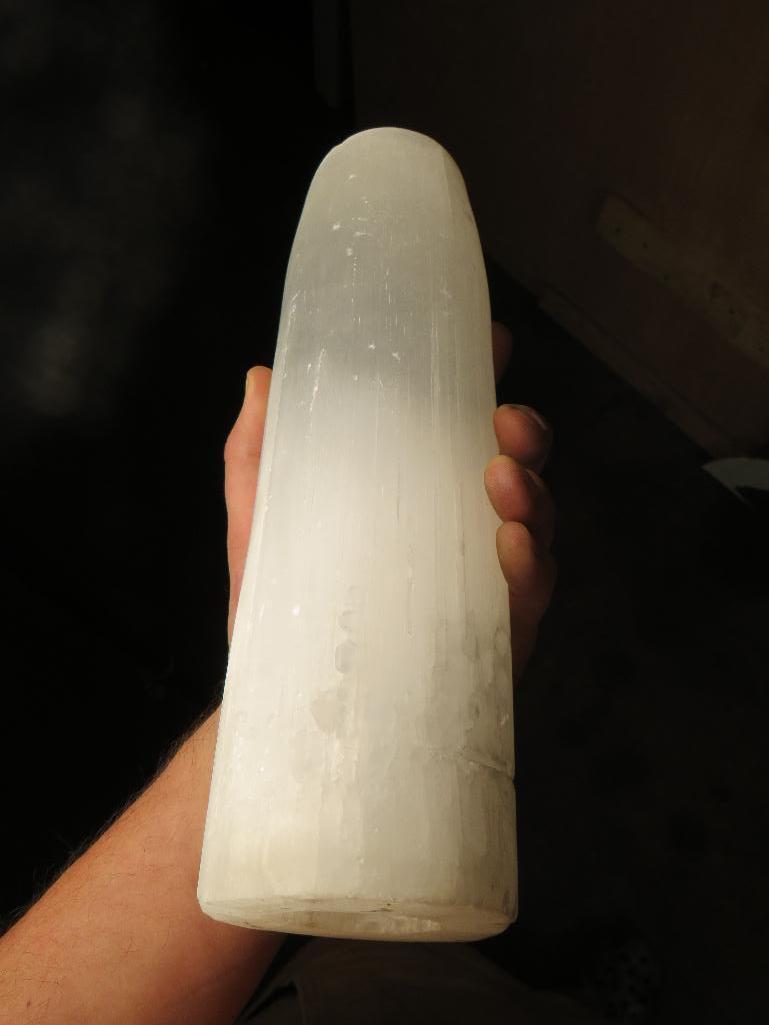 Big Beautiful Selenite Crystal Tower (Base Hallowed out can be used as lamp) ROCKS & MINERALS