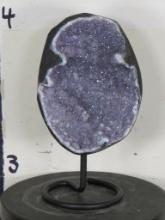 Stunning Purple Druzy Amethyst Crystal Geode on Custom Stand ROCKS&MINERALS