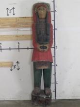 Carved Wood Cigar Store Indian Statue, appears old DECOR