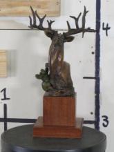 Original Cast Bronze on Wood Base by Ron Sweeten "Whitetail" 2003 ORIGINAL ART