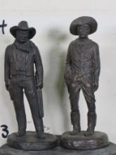 2 Vintage Western J.Large Statues Signed "Largo 1976" on Back (ONE$) WESTERN ART
