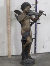 Bronze Statue on an Angel Playing Violin BRONZE ART