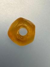 Nice 3/8" Amber Wire Wound Faceted Bead, Found in Pennsylvania (non-site specific), Nice Example!