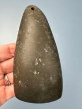 5" Highly Polished Celt, Drilled at the Top, Found in Missouri, Ex: Walt Podpora Collection