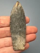 SUPERB 3 1/4" Paleo Lanceolate, Ground Basal Edges, Found in Fairfield Co., Ohio, Ex: Dave Rowlands