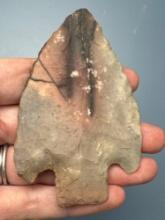 HIGHLIGHT 3 3/8" Colorful Flint Adena Robins Point, Found in Ohio, Nice Example,