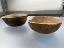 Pair of Mississippian Pottery, Bowls, Largest is 6 1/4" Diameter, Found Arkansas, x1 Rim Design