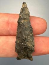1 1/2" NICE Small Notched Point, Black Chert, Found in Gloucester County, New Jersey