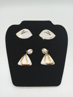 2 Pair Art Deco Earrings