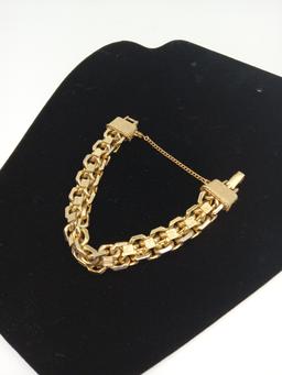 Pair 1980's Earrings and Gold Tone Bracelet