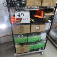 Rack w/Contents:  Muriatic Acid, Misters, Foggers, Stanley Panel Carriers,