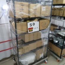 Rack w/Contents:  Stanley Tool Box, In-Line Duct Fans, Portable Heaters, Du