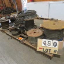 (3) Pallets of Misc. Cable & New 1/2" x 500' Roll