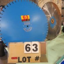 New 36" Target Bannerline Concrete Saw Blades & (2) Used Blades