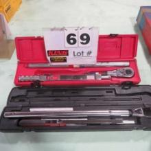 (2) SnapOn 3/4" to 1 1/2" Torque Wrenches