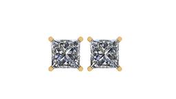 Certified 1 CTW Princess Diamond Stud Earrings E/SI1