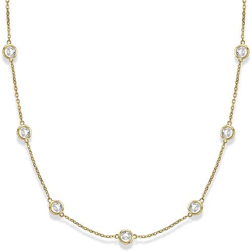 Station Bezel-Set Necklace in 14k Yellow Gold (3.00ct)