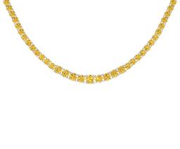 3.00 Ctw i2/i3 Treated Fancy Yellow Diamond 14K White Gold Slide Necklace