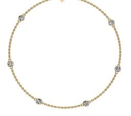 0.70 Ctw SI2/I1 Diamond 14K Yellow Gold Station Necklace