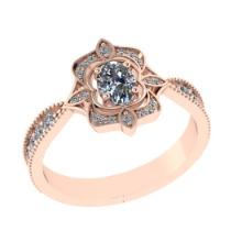 0.86 Ctw SI2/I1 Diamond 14K Rose Gold Engagement Ring