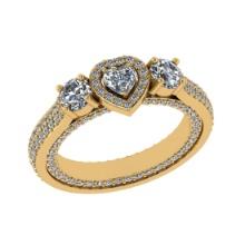 1.86 Ctw Diamond 14K Yellow Gold Engagement Halo Ring