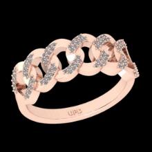1.08 Ctw SI2//I1 Diamond 14 K Rose Gold Custer Band Ring