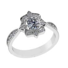 0.86 Ctw SI2/I1 Diamond 14K White Gold Engagement Ring