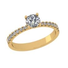 0.90 Ctw VS/SI1 Diamond Prong Set 14K Yellow Gold Engagement Ring