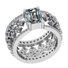 1.60 Ctw SI2/I1 Diamond 14K White Gold Groom Engagement Ring