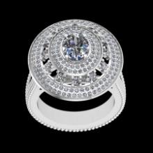 5.23 Ctw SI2/I1 Diamond 18K White Gold Engagement Ring
