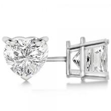 0.75ctw Heart-Cut Diamond Stud Earrings 14kt White Gold J-K, SI1-SI2