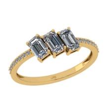 0.83 Ctw SI2/I1 Diamond 18K Yellow Gold Engagement Ring