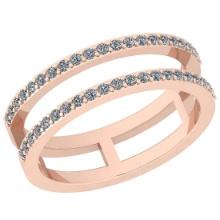 0.33 Ctw SI2/I1 Diamond 14K Rose Gold Band Ring