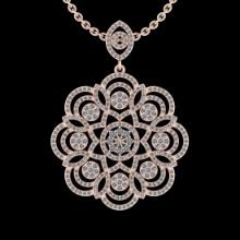 1.23 Ctw SI2/I1 Diamond 14K Rose Gold Pendant Necklace