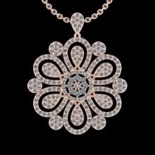 1.26 Ctw SI2/I1 Diamond 14K Rose Gold Pendant Necklace