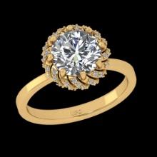 2.25 Ctw SI2/I1 Diamond 18K Yellow Gold Engagement Ring