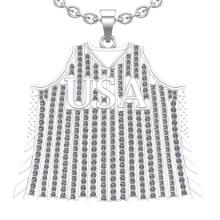 3.65 Ctw SI2/I1 Diamond 14K White Gold football theme Jersey pendant necklace
