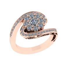 1.22 Ctw VS/SI1 Diamond Prong Set 14K Rose Gold Engagement Ring