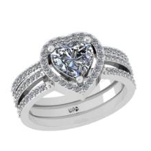 0.67 Ctw Diamond 14K White Gold Engagement Ring
