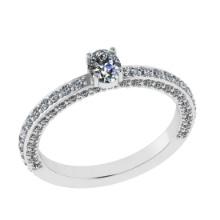 1.51 Ctw SI2/I1 Diamond 14K White Gold Engagement Ring