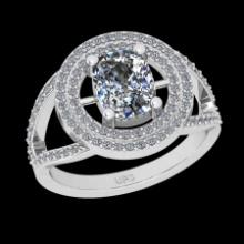 1.79 Ctw SI2/I1 Diamond 18K White Gold Engagement Ring