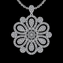 1.26 Ctw SI2/I1 Diamond 14K White Gold Pendant Necklace