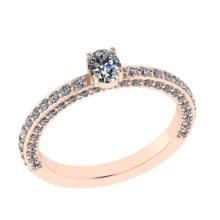 1.51 Ctw SI2/I1 Diamond 14K Rose Gold Engagement Ring