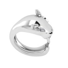 0.28 Ctw SI2/I1 Diamond Style 14K White Gold Creature theme Animal Ring