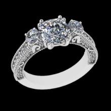 2.98 Ctw SI2/I1 Diamond 18K White Gold Engagement Ring