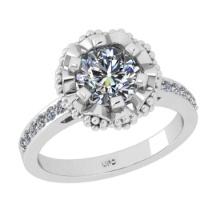 1.90 Ctw SI2/I1 Diamond 18K White Gold Engagement Ring