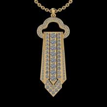1.96 Ctw SI2/I1 Diamond 14K Yellow Gold Pendant Necklace