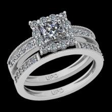 1.54 Ctw SI2/I1 Diamond 14K White Gold Bridal Wedding Set Ring